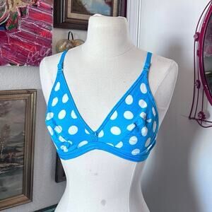 nagina blue white polka dot vintage bra